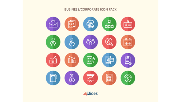 FREE Corporate Colour Icon Pack PowerPoint Template