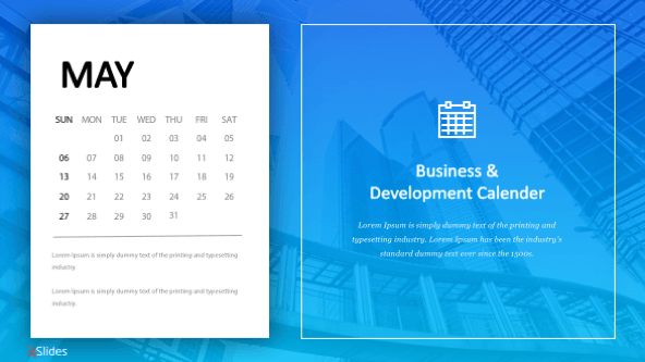 FREE Business Calendar Templates PowerPoint Template