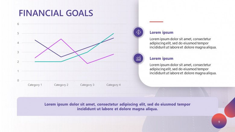 Financial Goals Line Chart for Fashion Business PPT Deck
