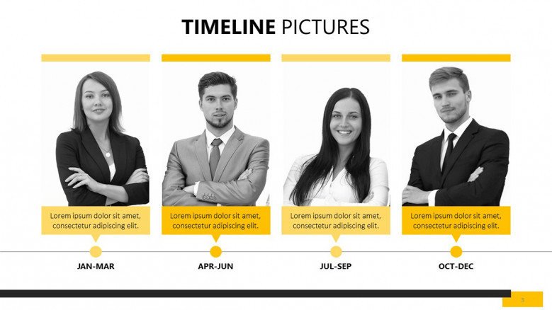 four sequenced timeline pictures slide