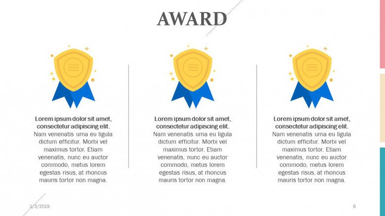 three categorized award presenting