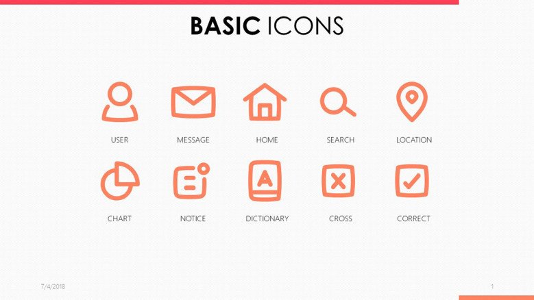 basic icons for presentation