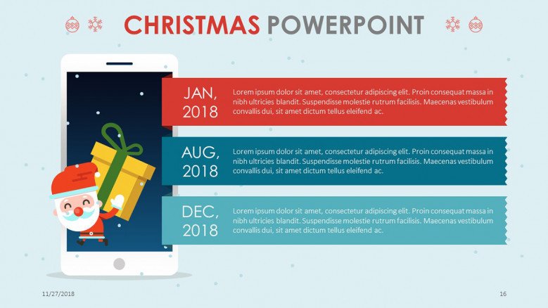 mobile app analysis slide in christmas theme presentation
