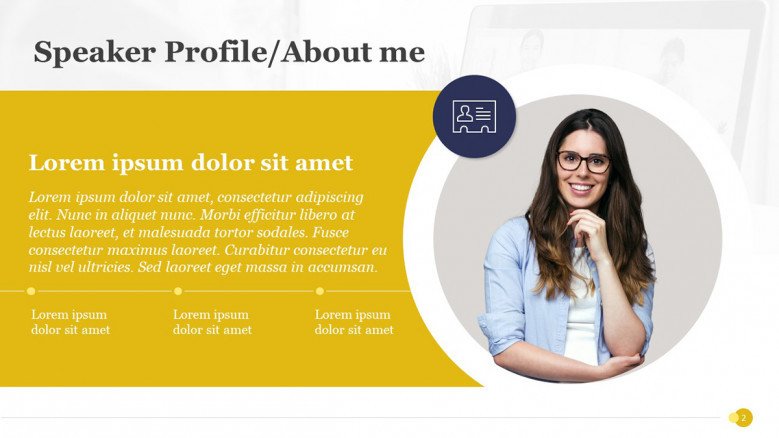 Creative About me Slide for the Webinar Speaker Profile