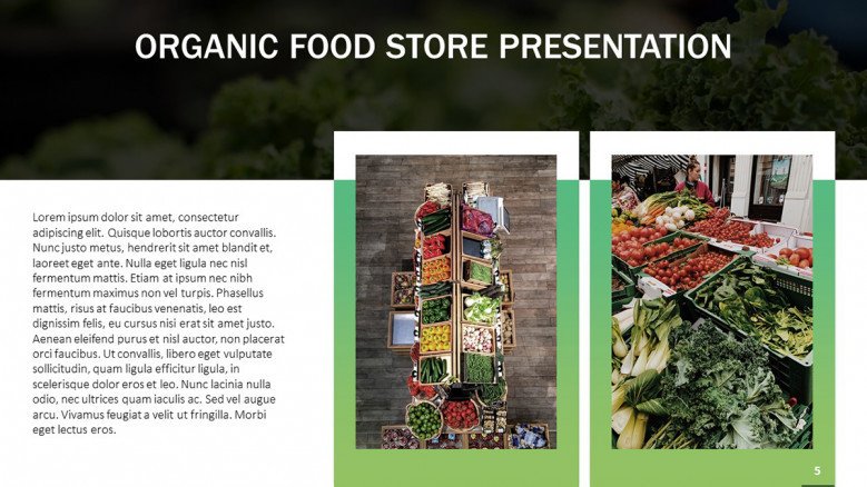 Organic Food Store slide with two images