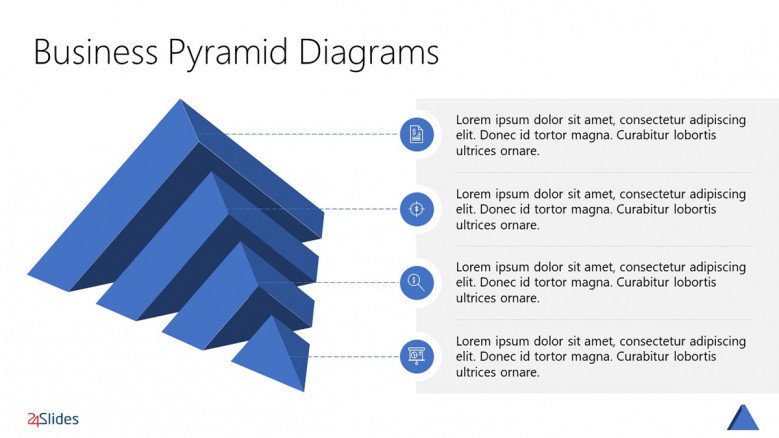 3D Pyramid Chart Template with four layers