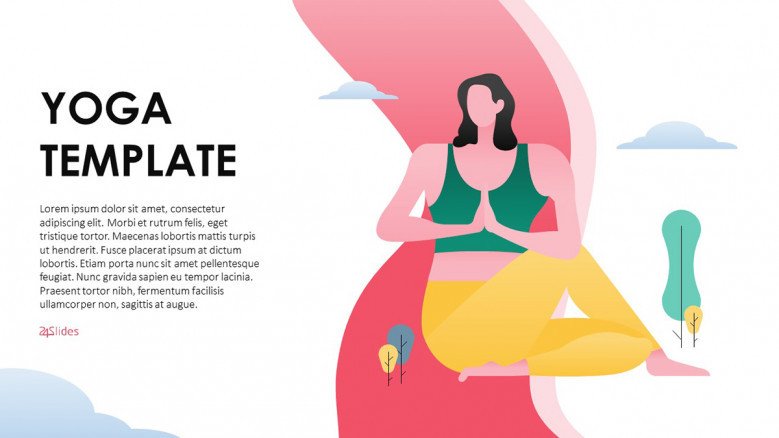 Yoga cover slide with a yoga illustration