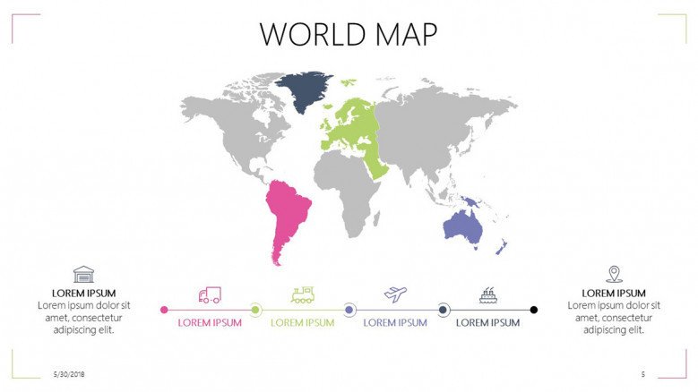 world map slide with infographic