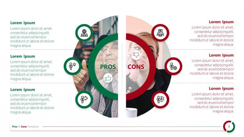 Pros and Cons Diagram PowerPoint Template