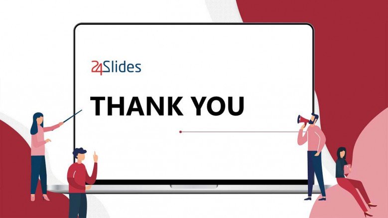 Thank You slide in red and white