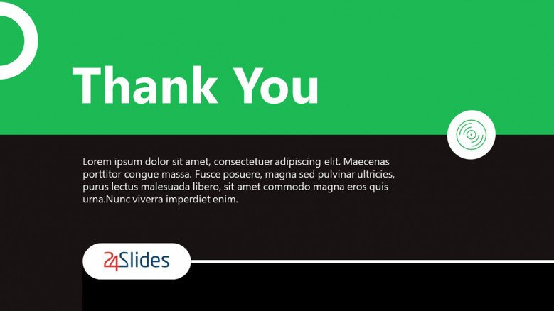 Spotify-themed Thank You Slide in green and black colors