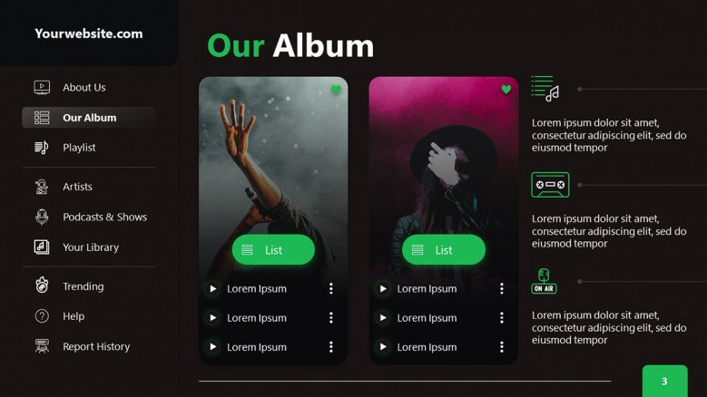 Spotify Album PowerPoint Slide