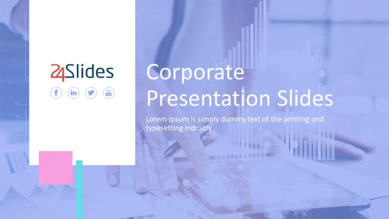 welcome slide for corporate presentation in light theme