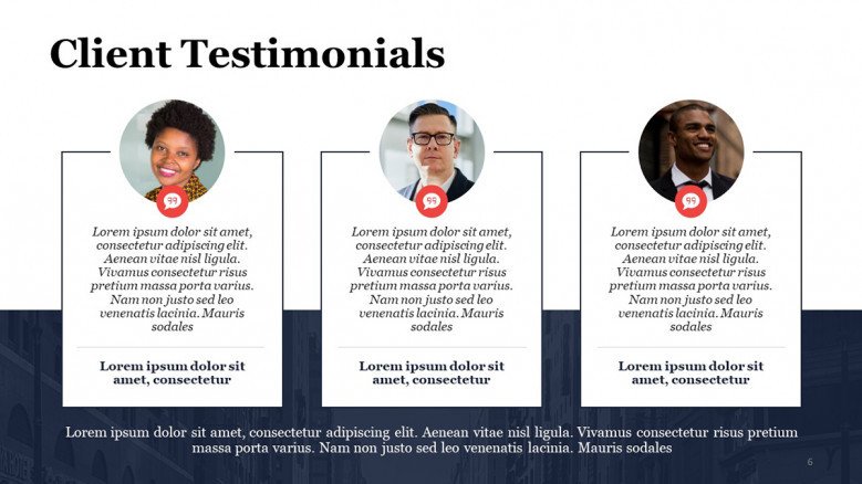 Three Customer Testimonials PowerPoint Slide