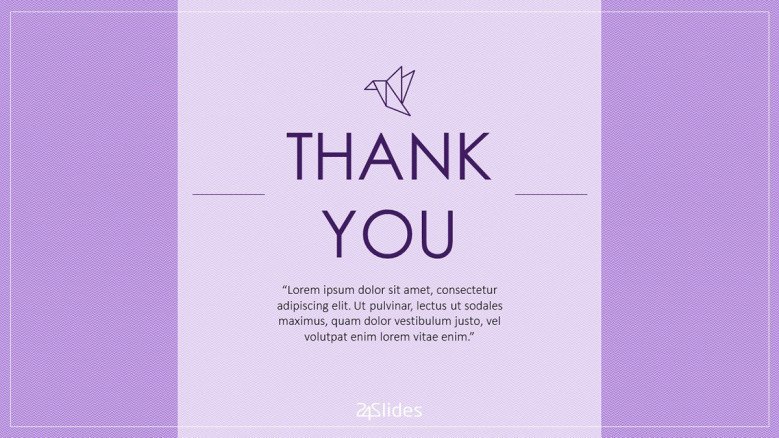 colorful thank you slides in minimalistic purple