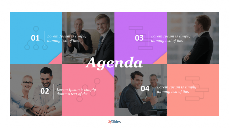 4 section agenda with people images