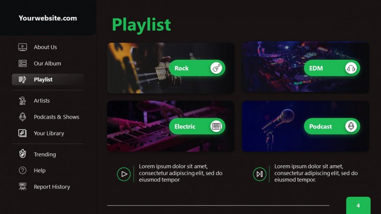 Spotify-inspired Playlist PowerPoint Slide