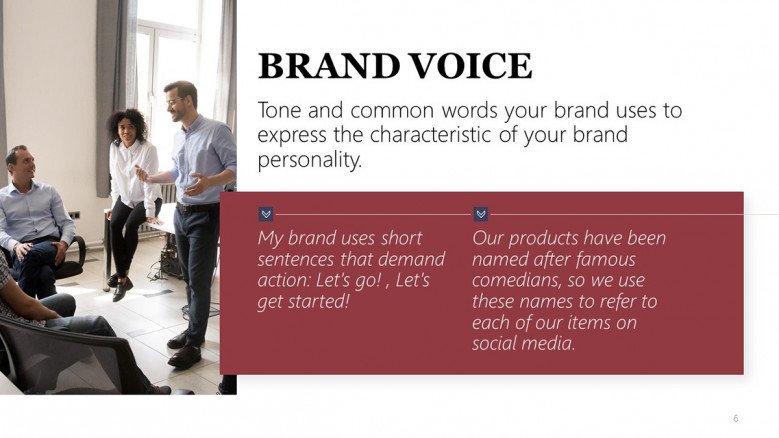 Brand Voice Slide for a Brand Style Guide Presentation