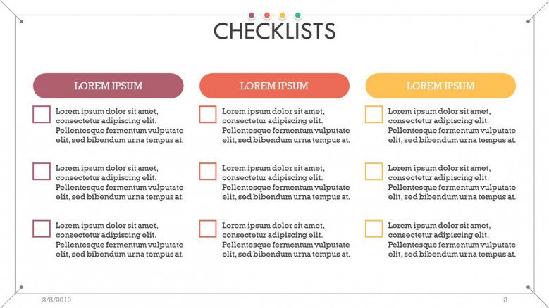 checklist presentation in tick box list