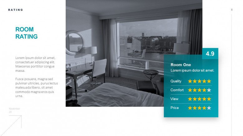 Star Rating Scale for Hotel Room Slide