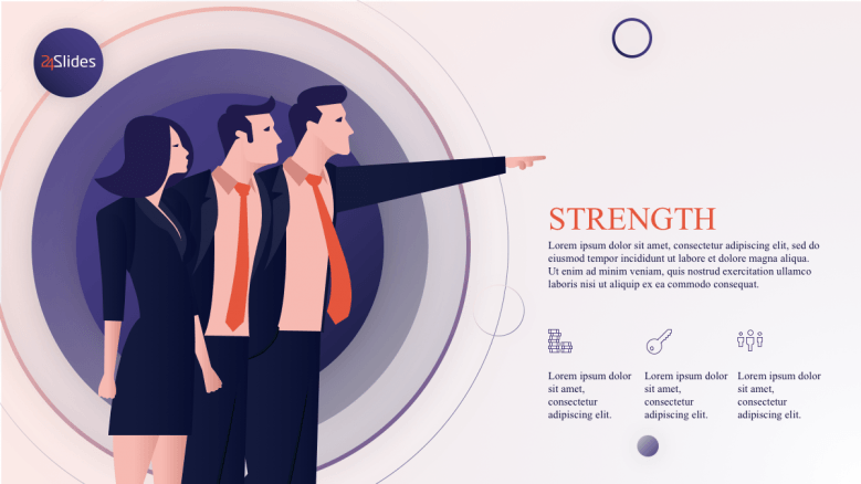 Illustration of people pointing out strengths