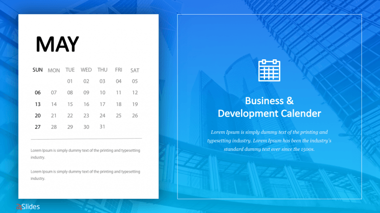May business calendar slide