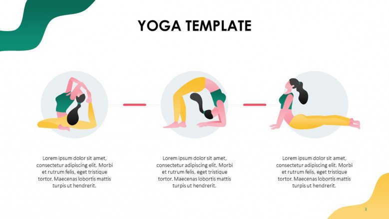 Yoga poses sequence with playful female illustrations