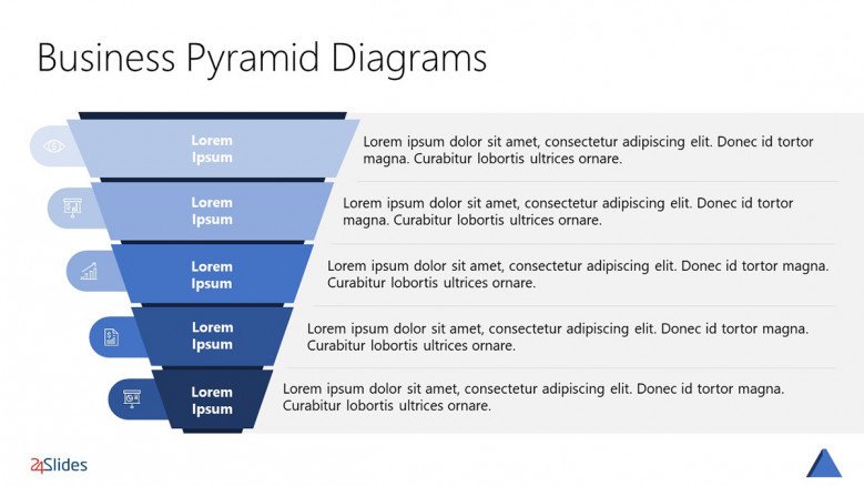 Blue Funnel Diagram in PowerPoint