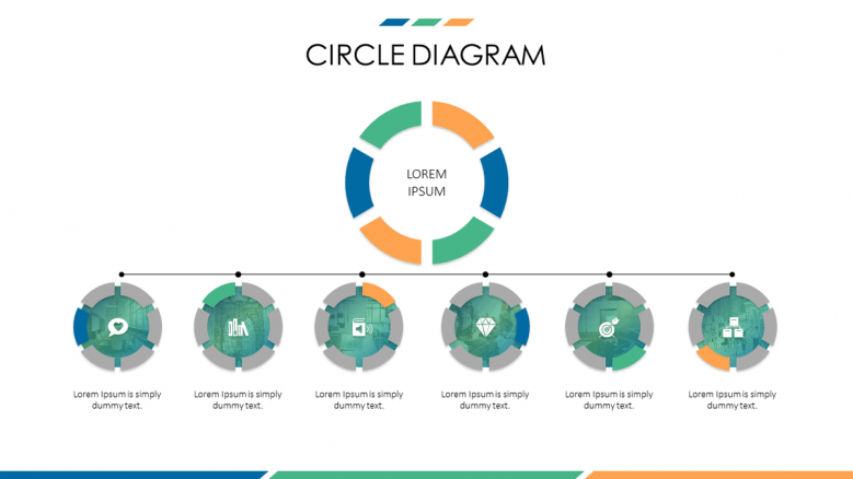 business presentation in circle diagram timeline