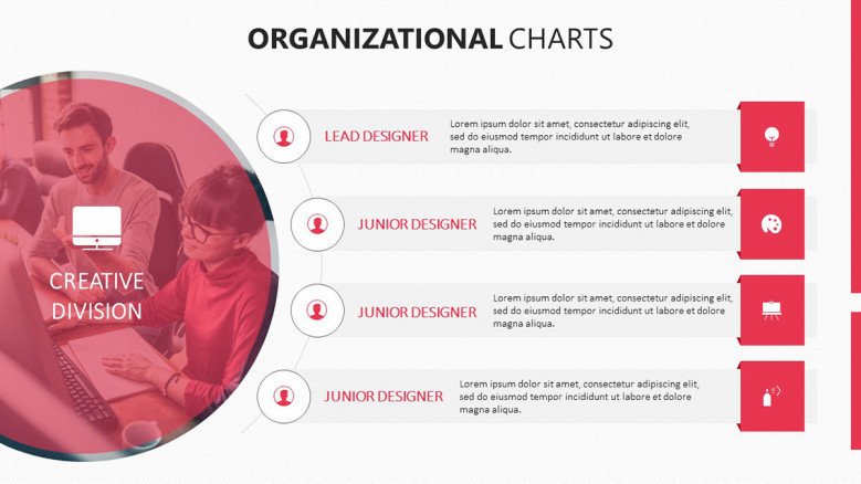 4 icon organizational divisions