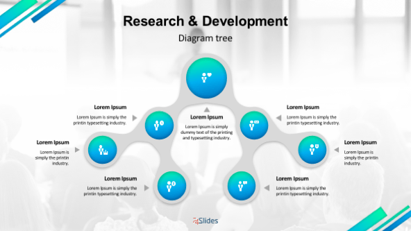 Creative research and development diagram tree slide
