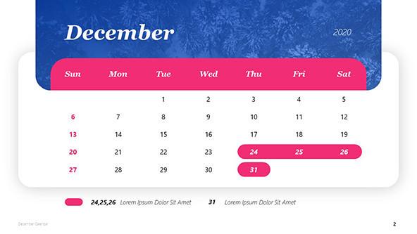 Creative December Calendar Template