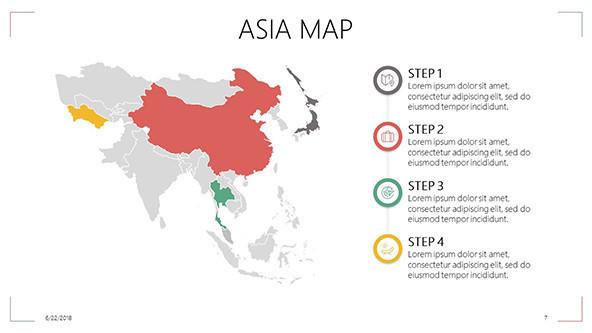 Asia Map slide with text